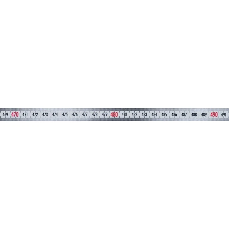 Selvklæbende Pit båndmål i stål, 6m x 13mm, V-H graduering, hvid