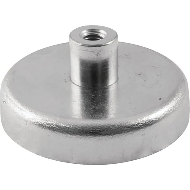 Ferrit pottemagnet Ø40 mm med M5 gevindbøsning (110N)