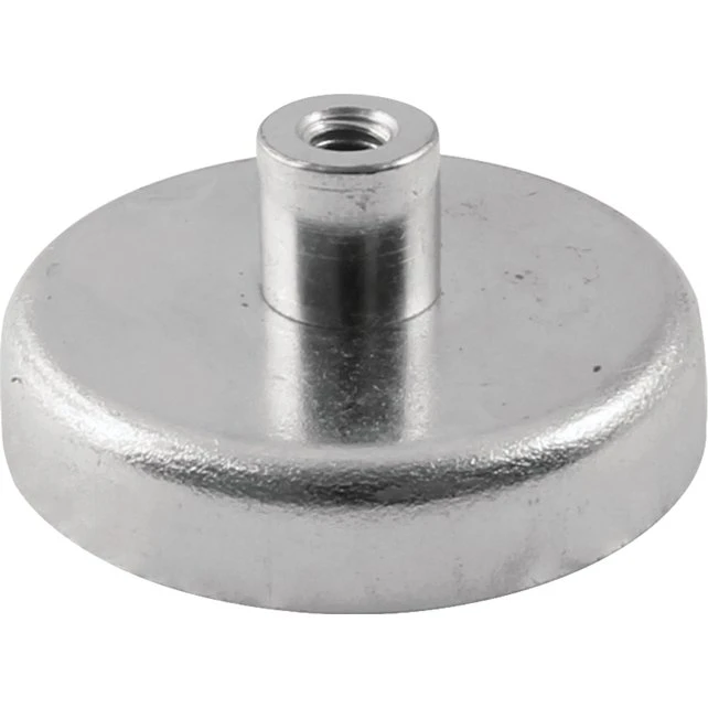 Ferrit pottemagnet Ø25 mm med M4 gevindbøsning (35N)