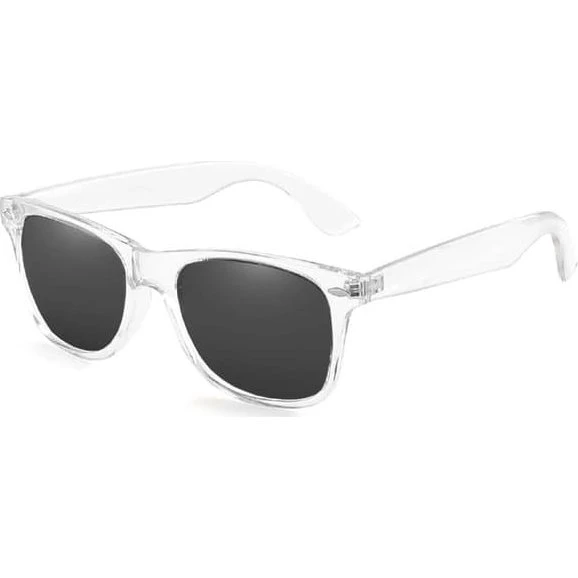 Gennemsigtig Wayfarer Solbriller med Sort Glas og UV400