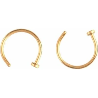 2-pack Guld Falsk Piercing Ringe til Næse og Læbe