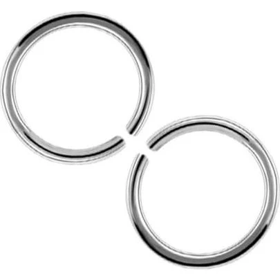 2-pack Sølv Falske Piercingringe i Kirurgisk Stål - 10mm