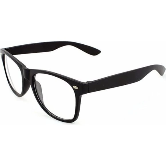 Retro Wayfarer briller - Sort med klart glas uden styrke