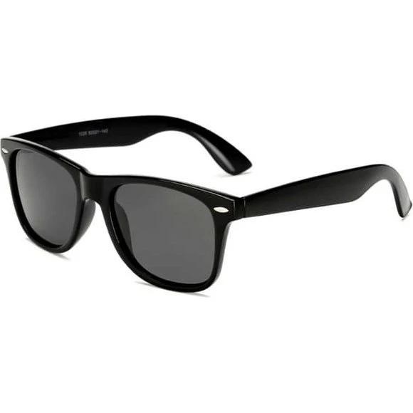 Retro Wayfarer Solbriller - Sort med mørke glas