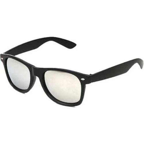 Retro Wayfarer Solbriller - Sort med Spejlglas