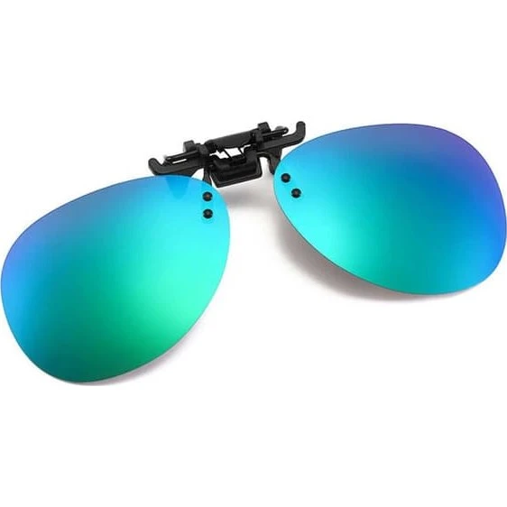 Aviator Clip-on Solbriller med Grønt Spejlglas