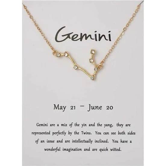 Gemini Stjernetegn Halskæde i Guld