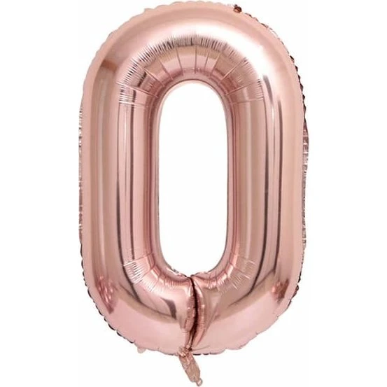 Big nummer ballon i rose guld, 102 cm