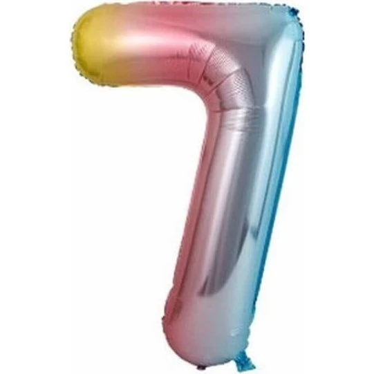 Regnbue Tal-ballon 102cm - Flerfarvet Folieballon