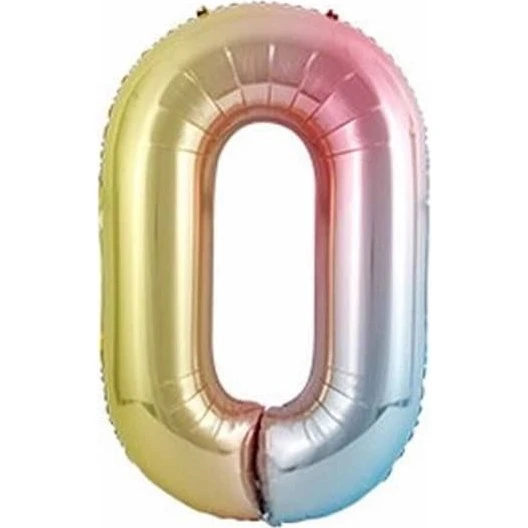 Regnbue Tal-ballon 102 cm - Flerfarvet folieballon