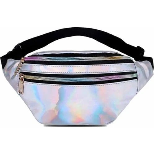 Glossy Metallic Mave Taske - Sølv
