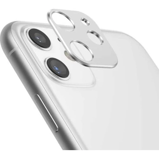 iPhone 11 Kamerabeskyttelse i sølv - Hærdet Carbon Fiber