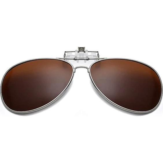 Klip-på Pilot Solbriller - Brun Aviator med UV400 & Polariseret