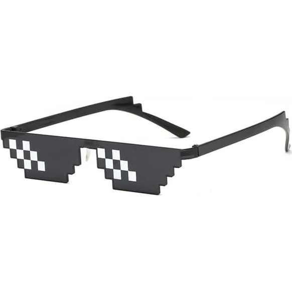 Thug Life Pixel Solbriller - Sort med hvide pixels