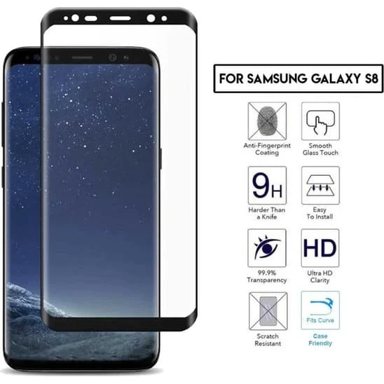 Samsung Galaxy S8 3D Curve Skærmbeskytter med Carbon Fiber