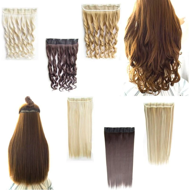 Clip-on Hair Extensions 70cm - Krøllet & Lige - Flere farver