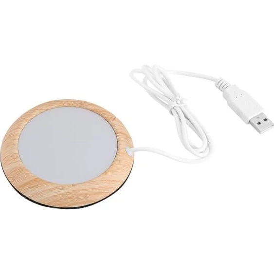 Lys Træåre USB Kopvarmer i Valnød