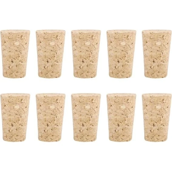 Naturlig kork ølflaskeprop - 10 stk (20x15x35 mm)