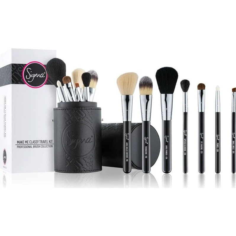 Sigma Beauty 7-delt rejsebørstesæt med etui