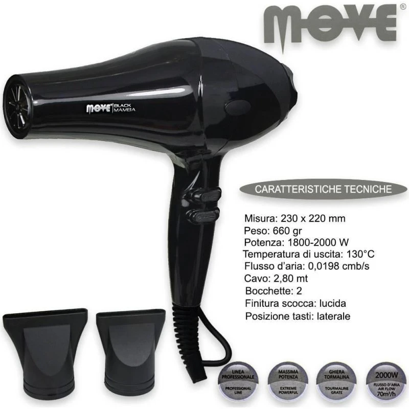 Move Hårtørrer Black Mamba 2000W