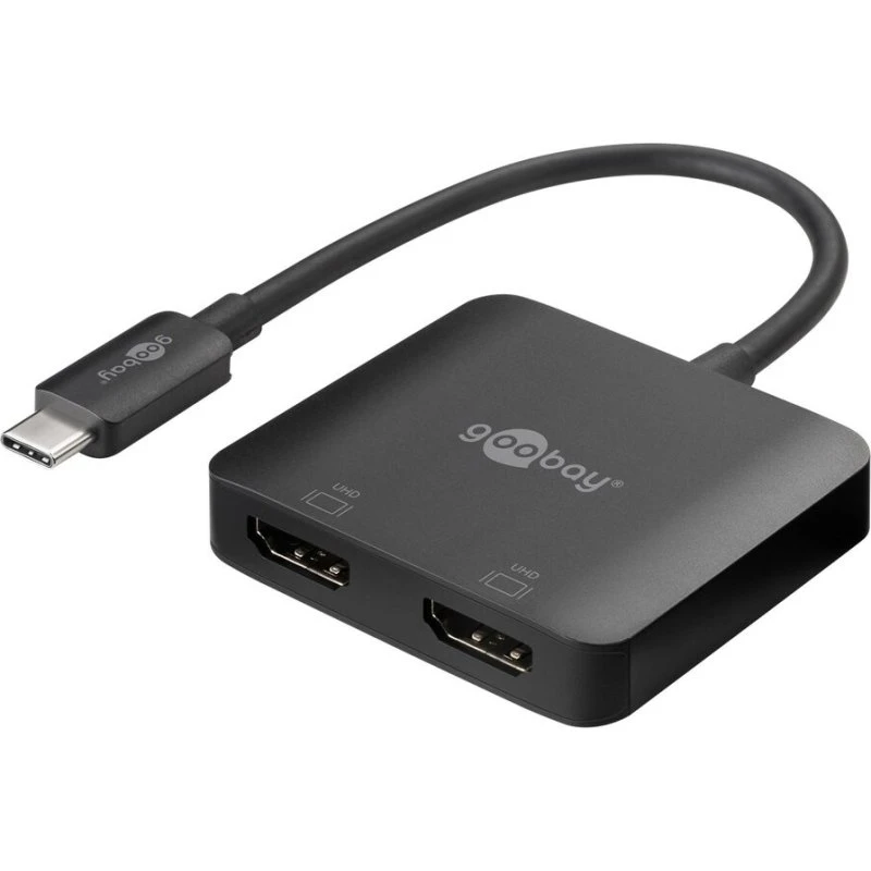 Goobay USB-C-adapter til 2x HDMI — 2x 4K@60Hz, HDR