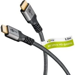 Goobay Ultrahøjhastigheds HDMI 2.1-kabel 2 m, Sharkskin Grey