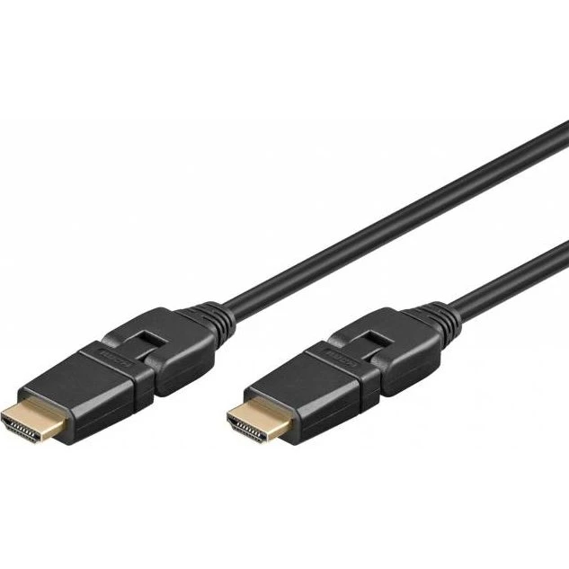 Goobay Højhastigheds HDMI-kabel 360° med Ethernet 1,5 m