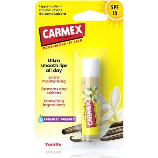 Carmex Vanilje fugtgivende læbepomade SPF 15, 4,25 g