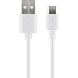 Goobay USB-A > USB-C kabel 3 m, hvid (opladning 3 A)