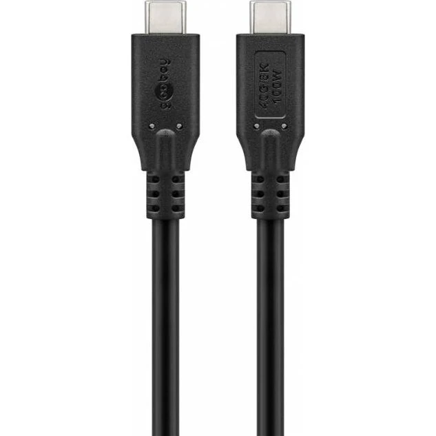 Goobay USB4 USB-C-kabel 100 W (0,5 m) – sort