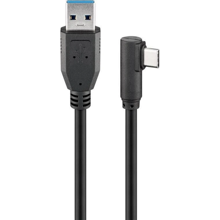 Goobay USB 3.0 USB-C til USB-A kabel 90° 0,5 m, sort