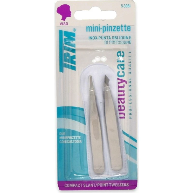 Trim to mini pincet i rustfrit stål med etui