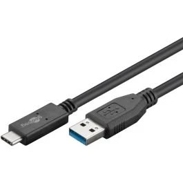 Goobay USB-C til USB-A kabel 50 cm – USB 3.1 Gen2, 60W, sort