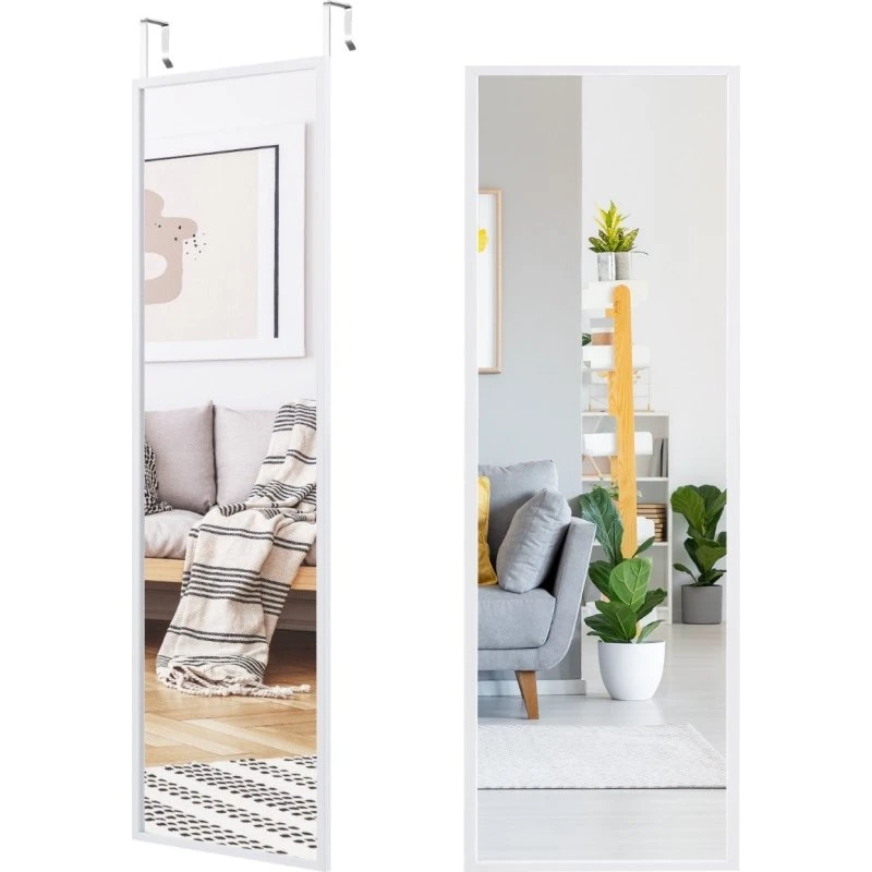 Fuld længde spejl til væg og dør, Hvid, 36,5 x 107 cm
