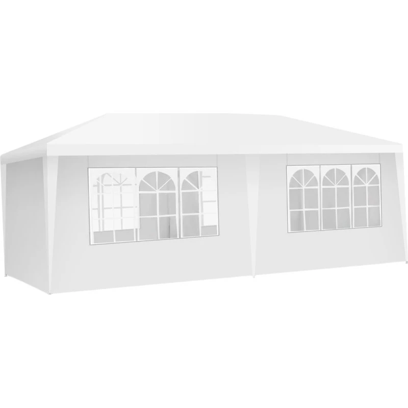 Havepavillon partytelt med 4 sidevægge, 3 x 6m, UV-beskyttelse