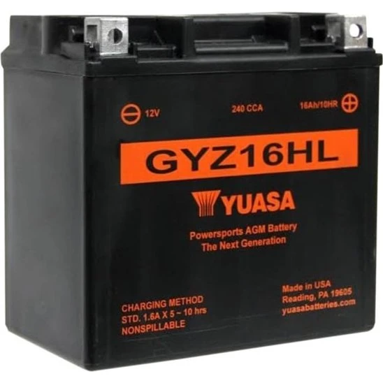 Yuasa GYZ16HL AGM Motorcykelbatteri - 12V 16,8 Ah 240A