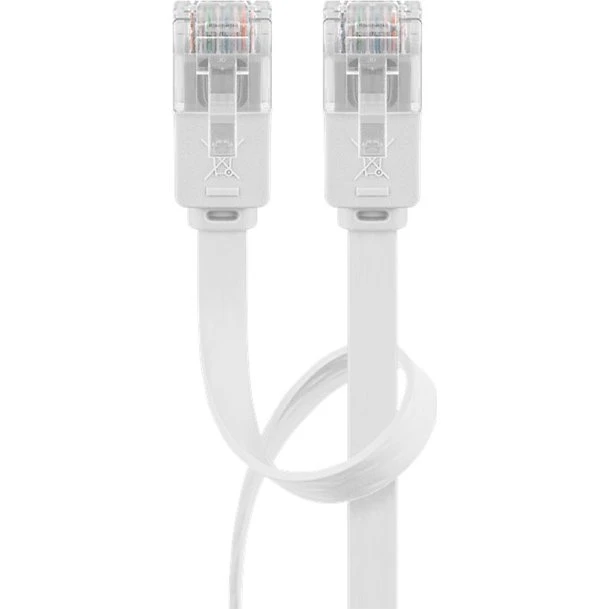 Goobay CAT 6 fladt netværkskabel U/UTP 15 m, hvid