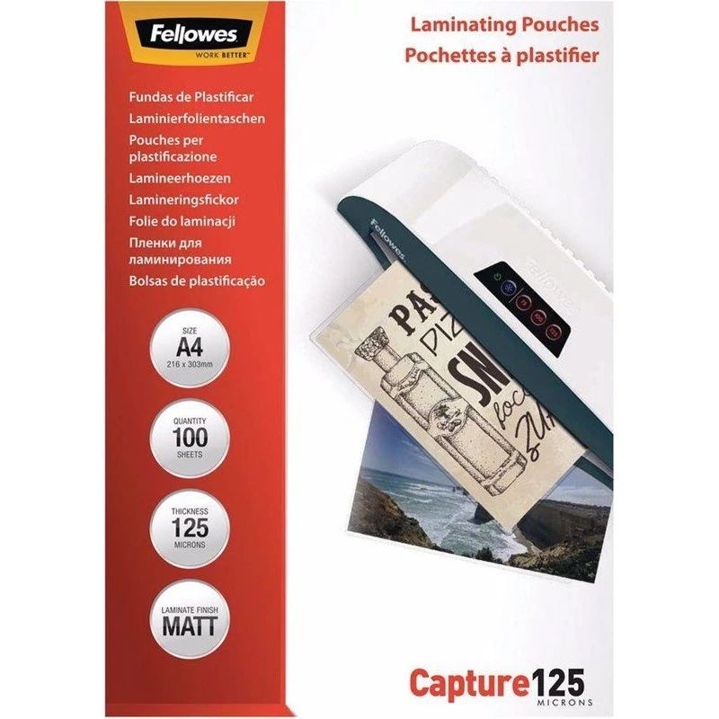 Fellowes A4 Lamineringsposer - 100 stk. - Mat - 125 micron