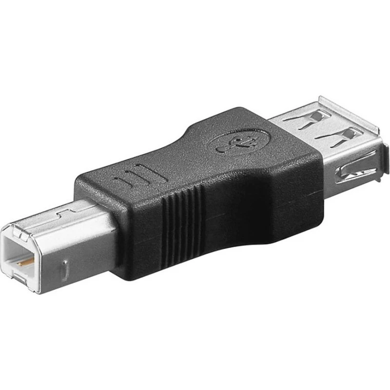 Goobay USB 2.0 Hi-Speed adapter (A hun → B han), sort