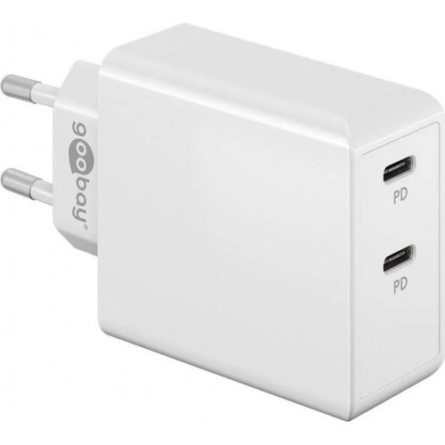 Goobay PD Dual 36W USB-C oplader 2x USB-C – Hvid
