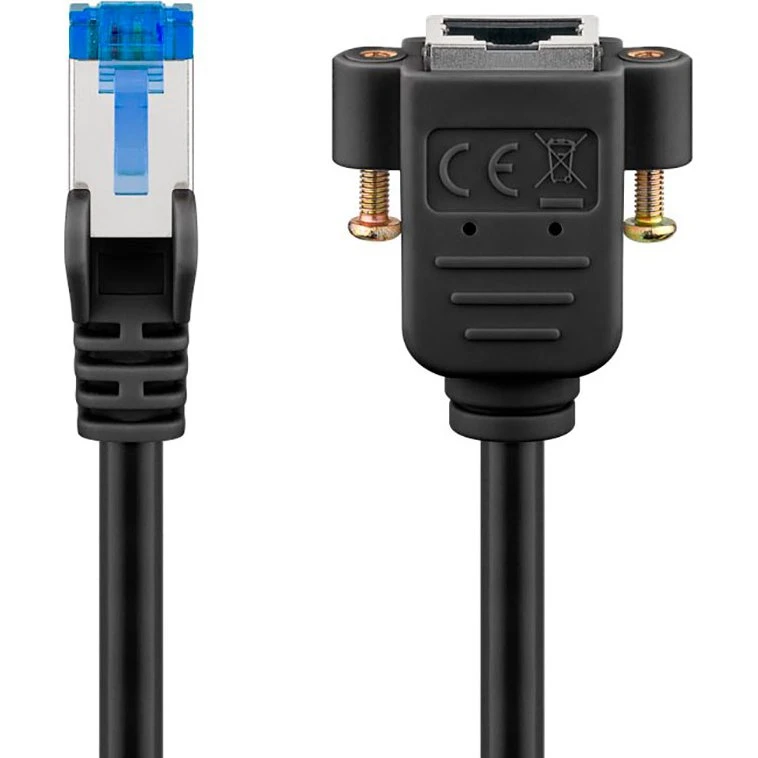 Goobay CAT 6A S/FTP forlængerkabel 1 m – sort