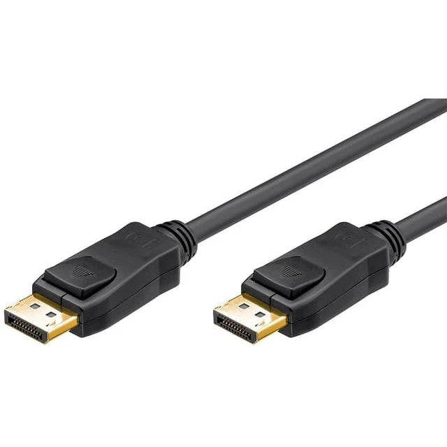 Goobay DisplayPort 1.2 kabel 2 m – sort, låsende han-han