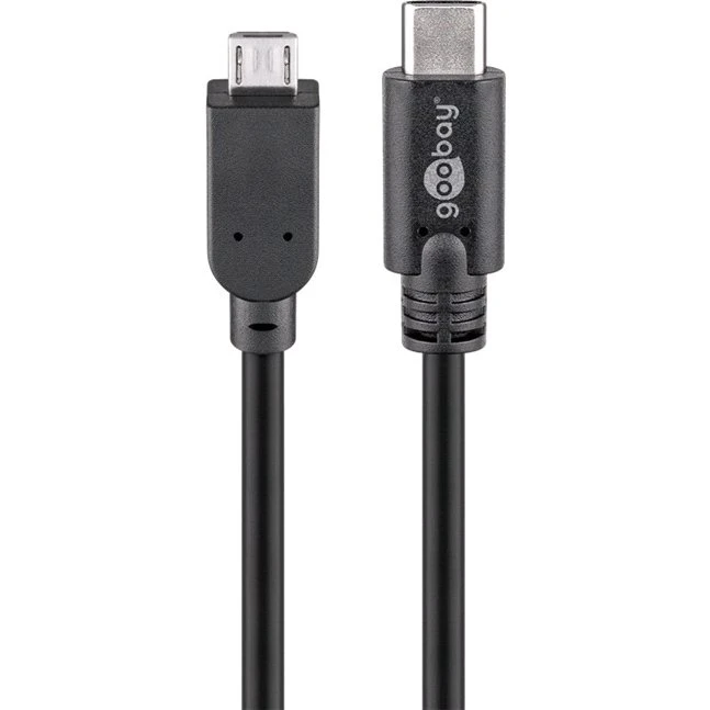Goobay USB 2.0-kabel USB-C til Micro-B 1 m, sort