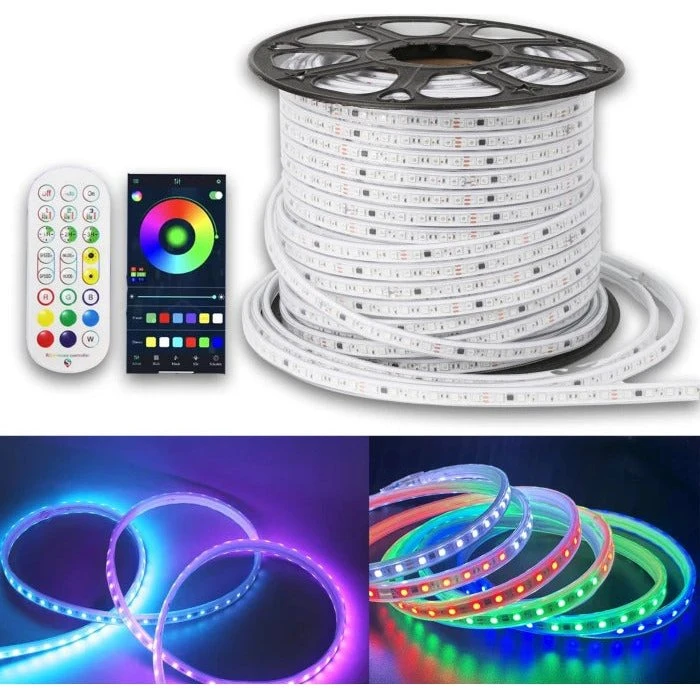 RGBIC LED strip sæt 10m - 14W/m, IP67, 24V med controller