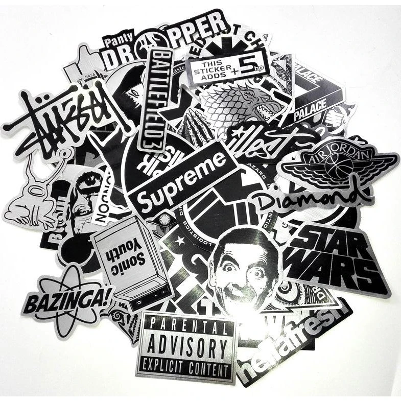 50 stk. Vandtætte Metal Stickers - Graffiti Design 3-8 cm