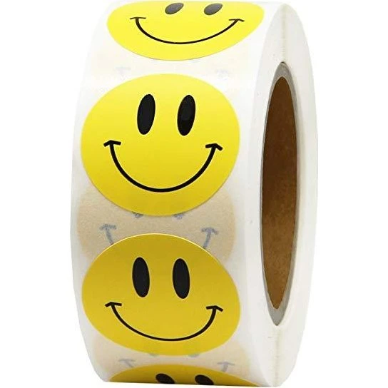 500 Smiley Emoji Klistermærker - 2,5 cm