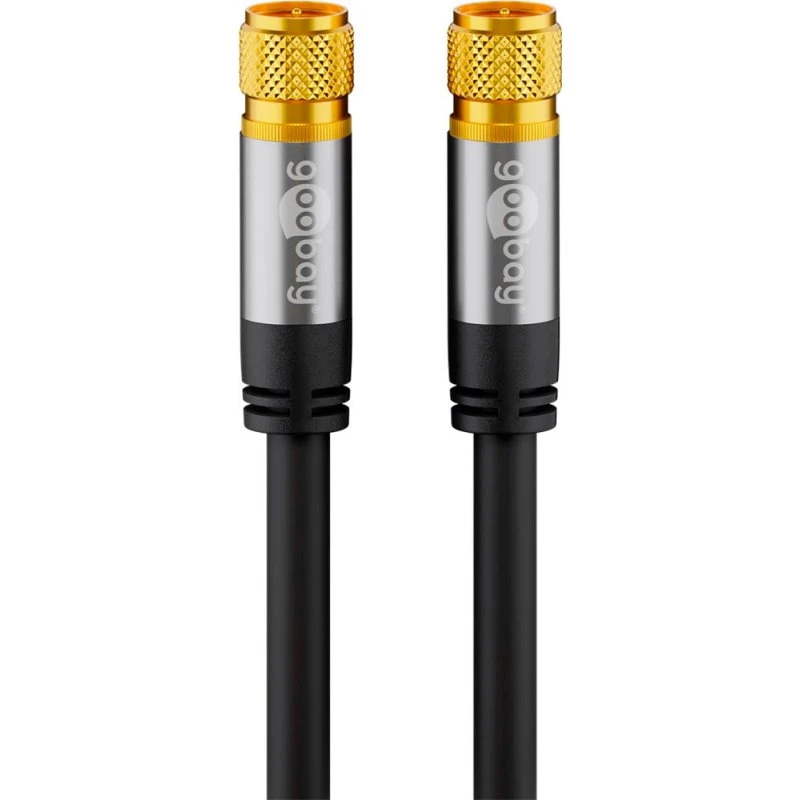 Goobay SAT-antennekabel 3 m, 135 dB, F-stik (sort)