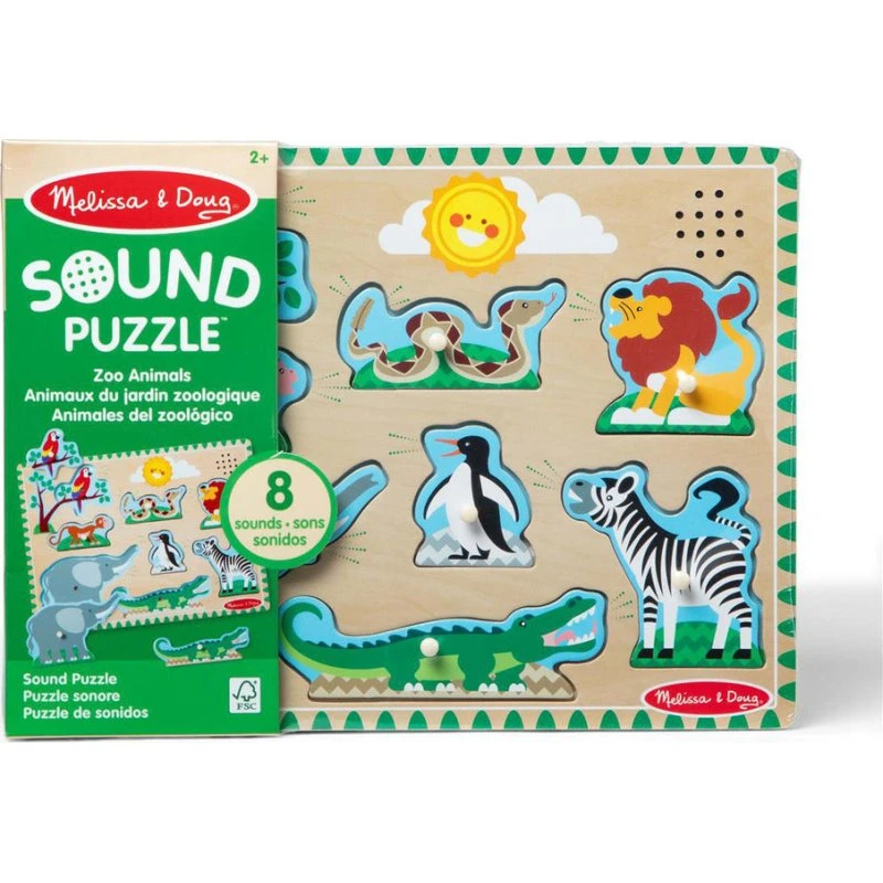 Melissa & Doug Puslespil med lyd, dyr fra zoologisk have