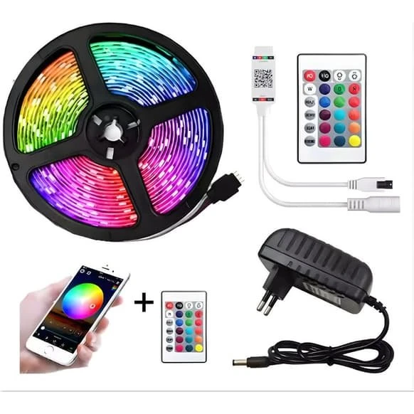 6 LED-spotlights med 2 fjernbetjeninger - RGB Flerfarvet