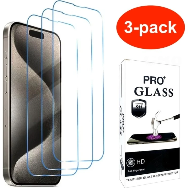 3-pak iPhone 16 Pro Max skærmbeskyttelse i hærdet glas